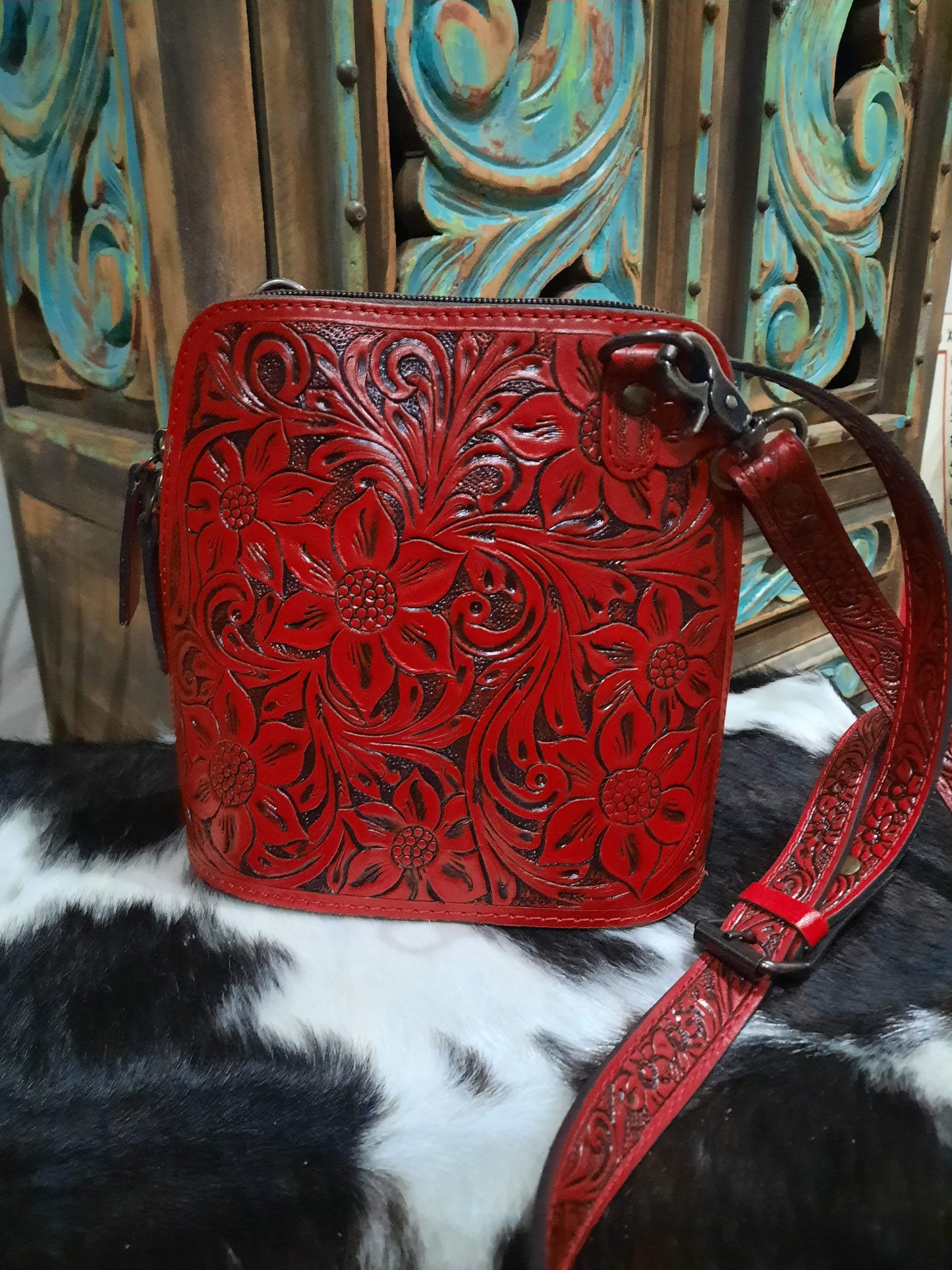 Hico Red Tooled Bag