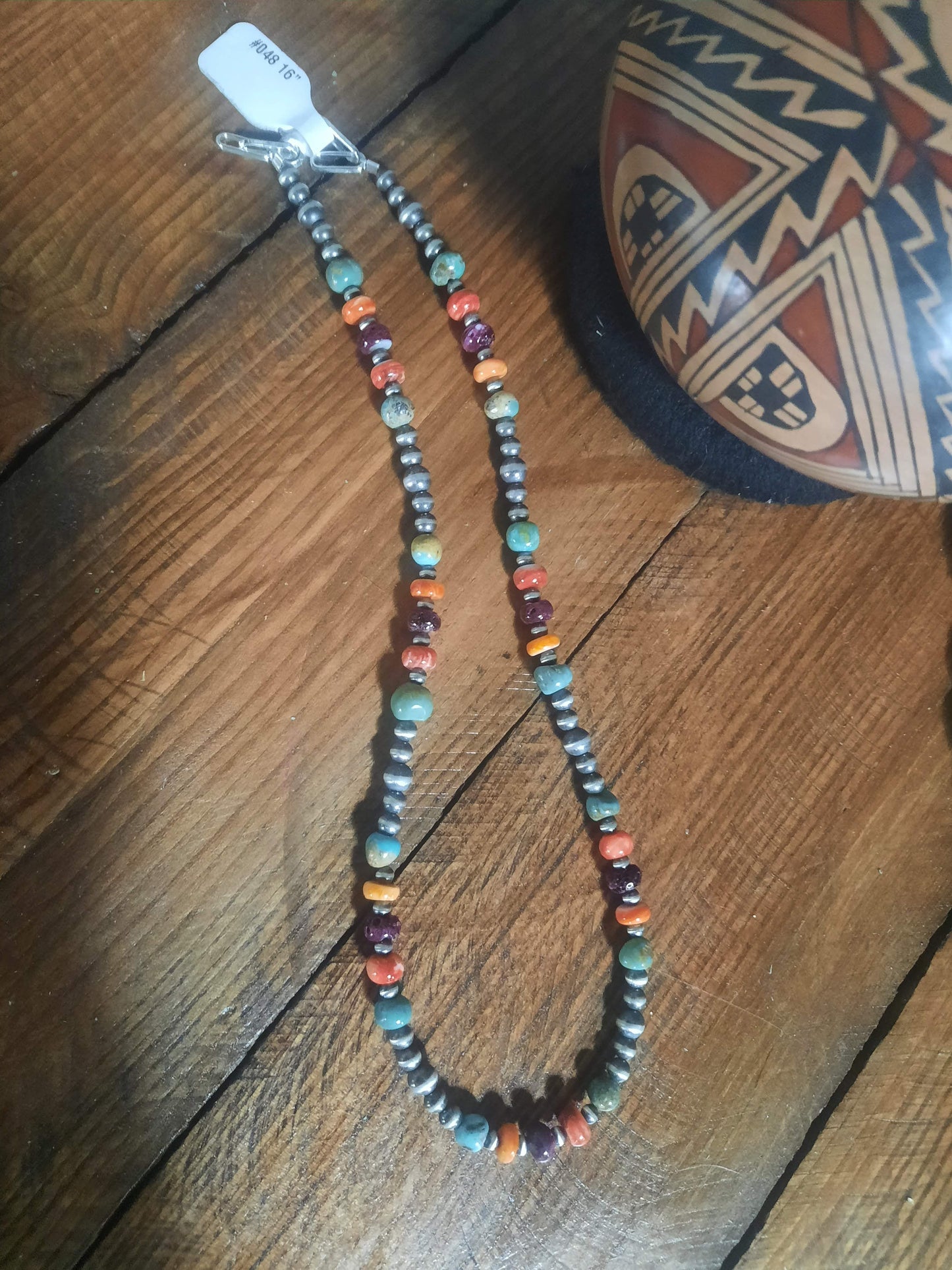 Multi stone pearl necklace