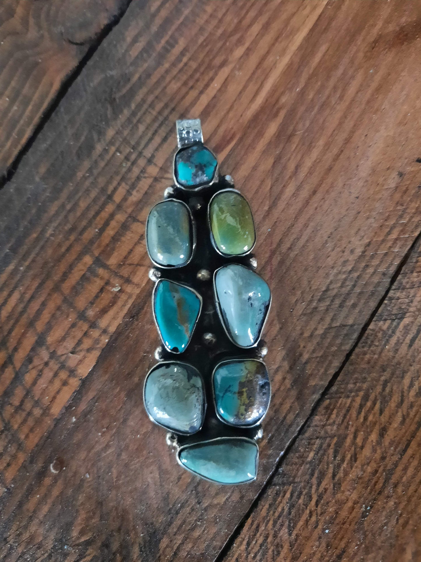Long Cluster Turquoise Pendent