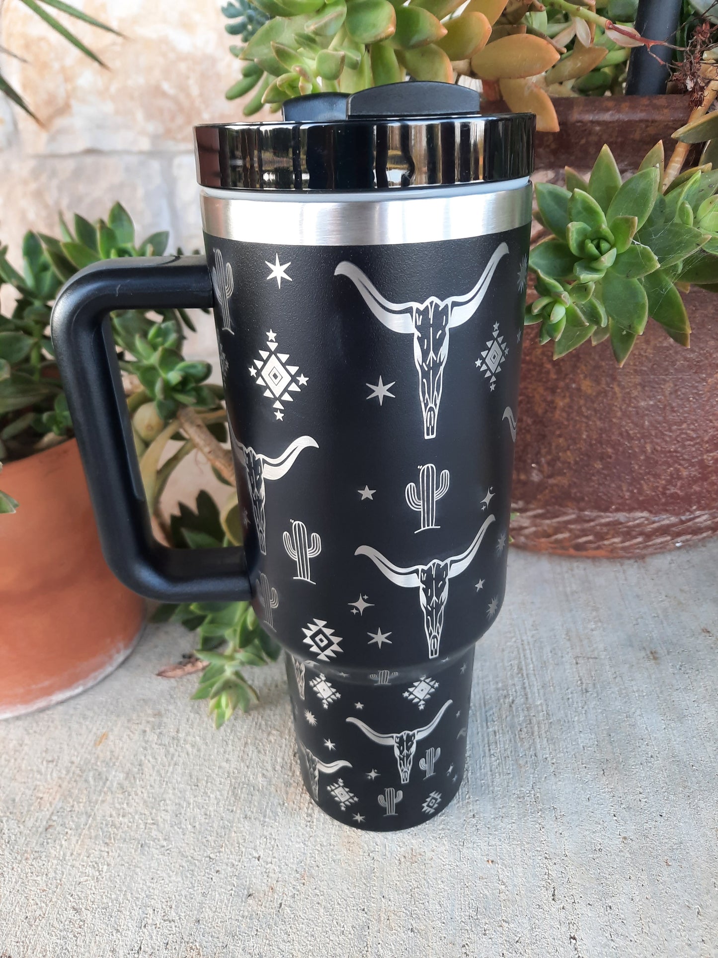 Longhorn Black Tumbler