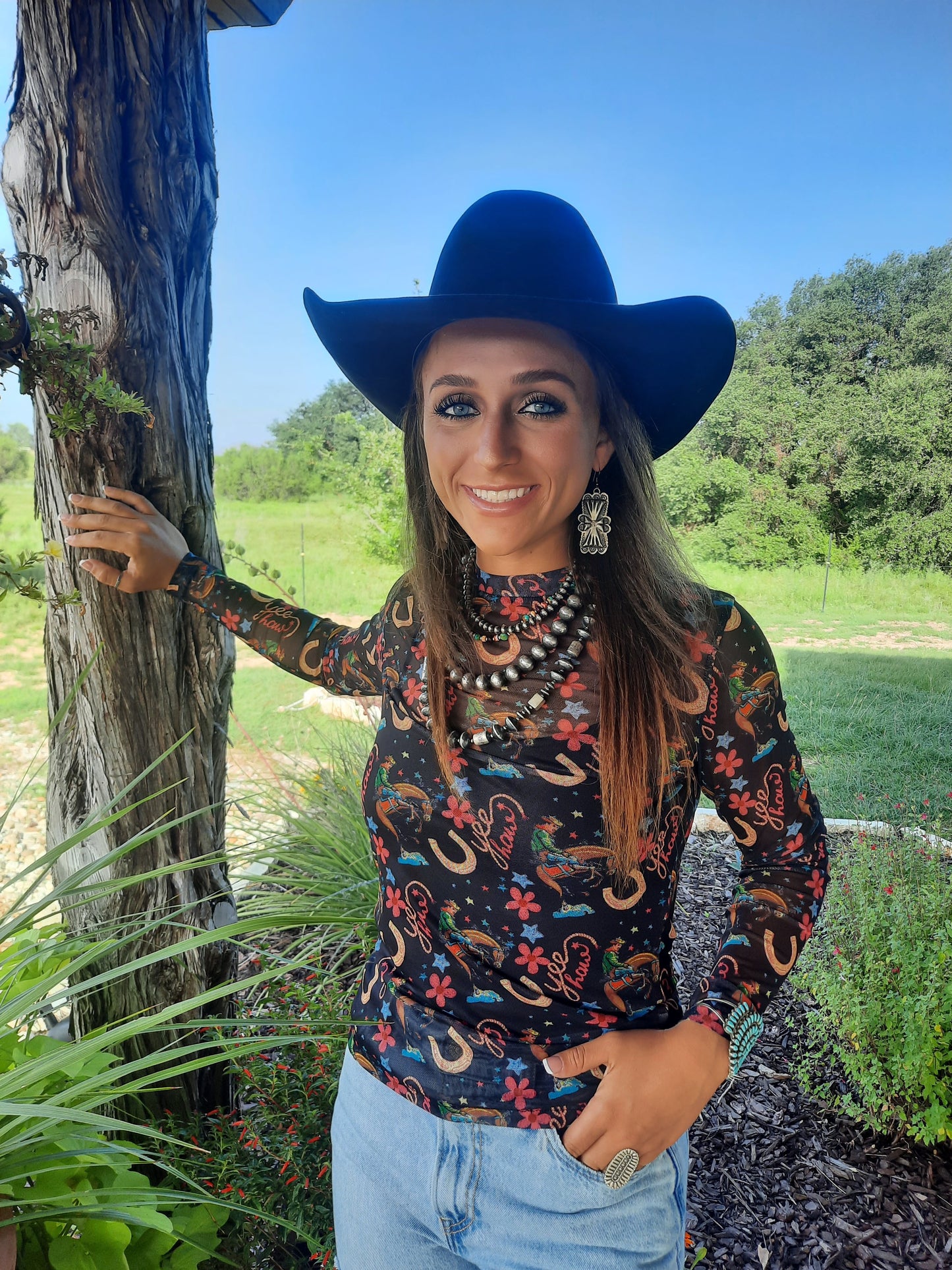 Black Bronc Mesh top