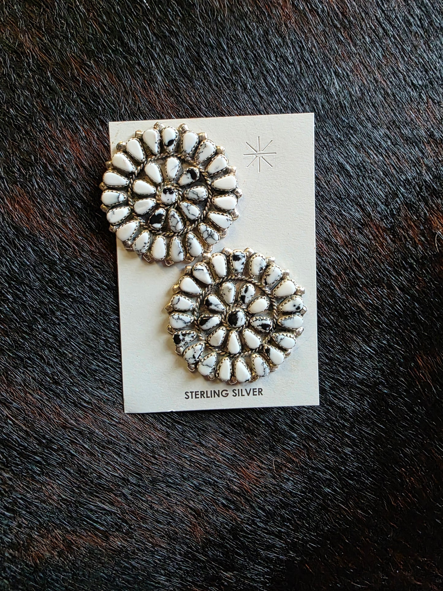 White Buffalo Cluster Earrings