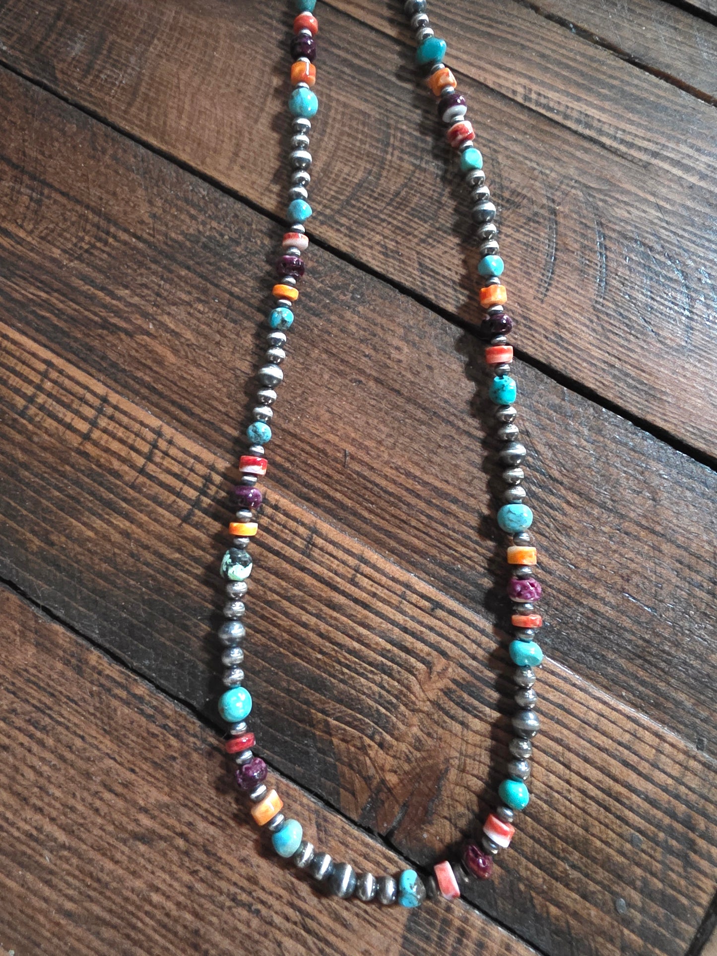 Multi-stone pearl necklace