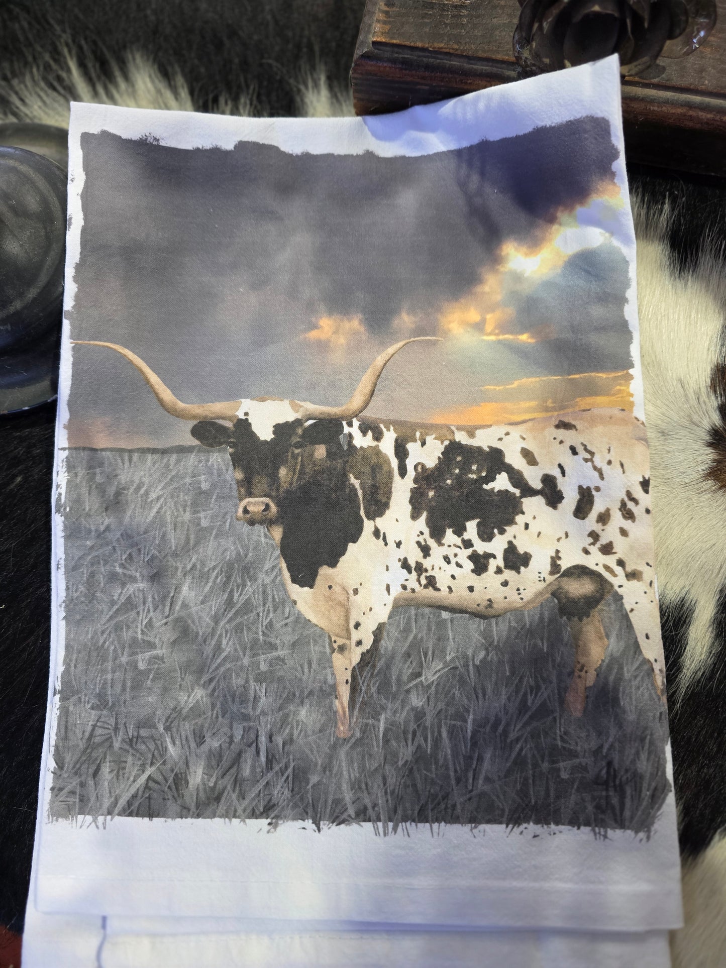 Texas Longhorn Dish Towel