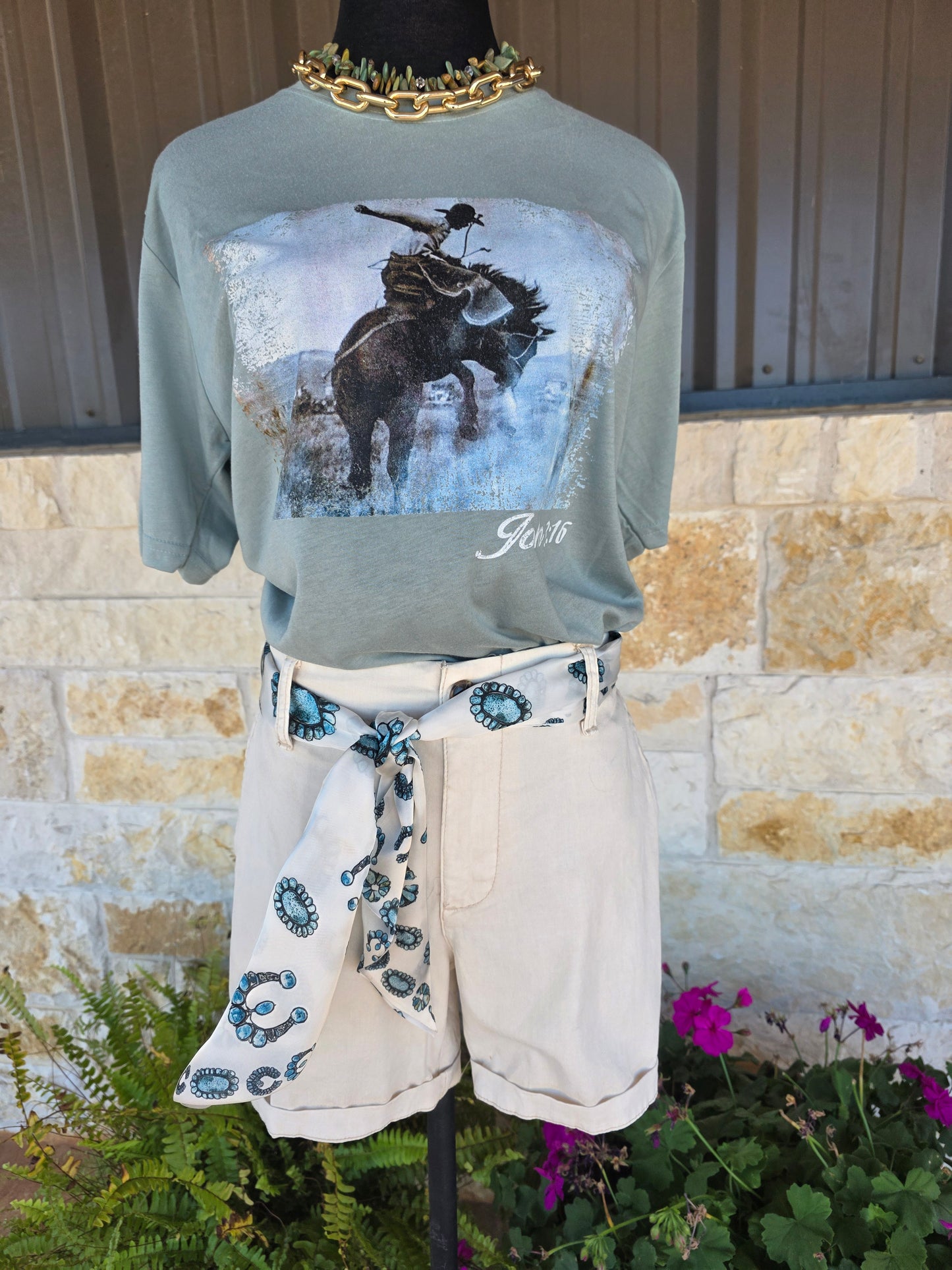 My Hero's are Cowboys tee (Green)