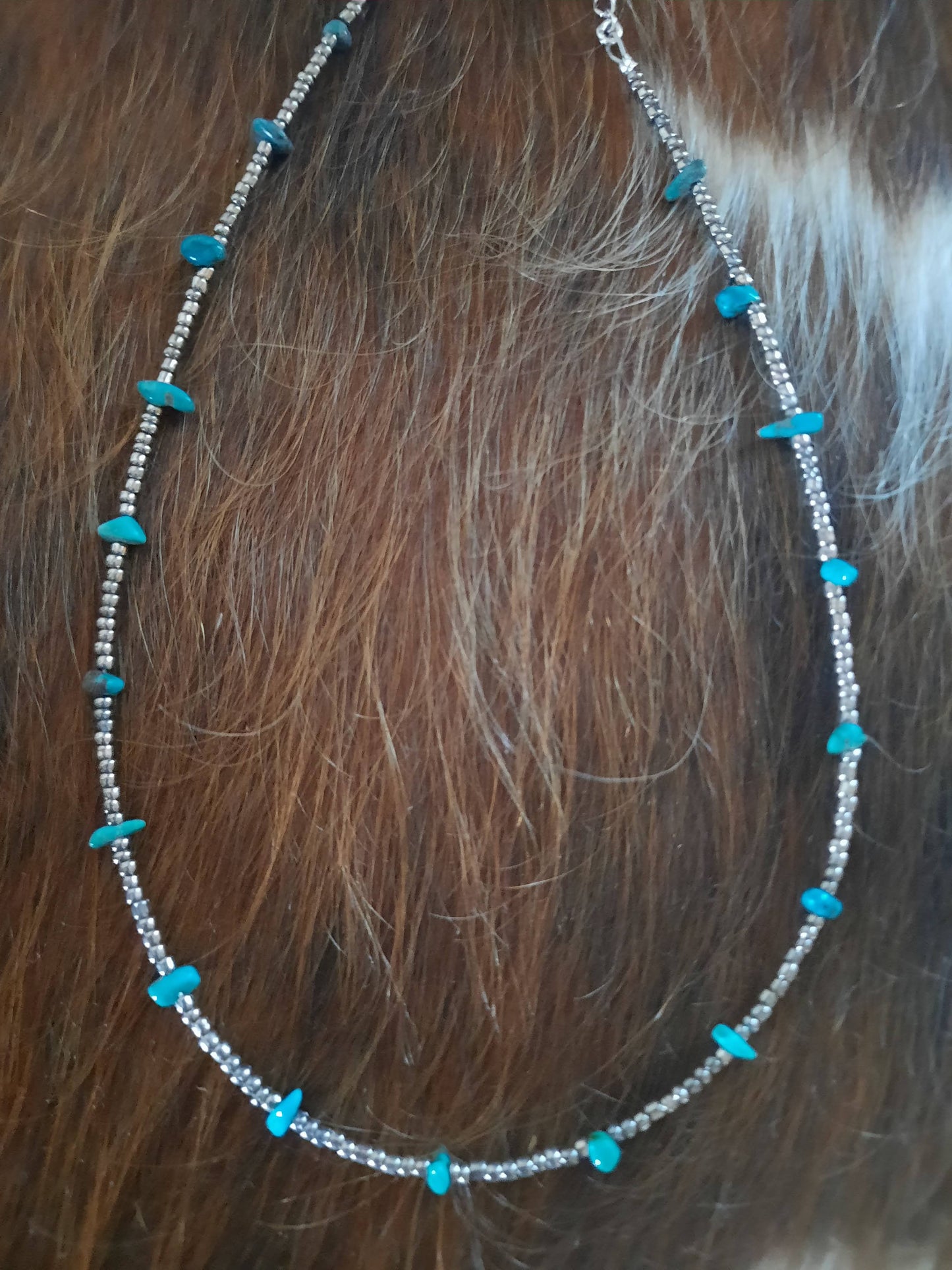 Inspired Turquoise and Navajo Pearl Necklace