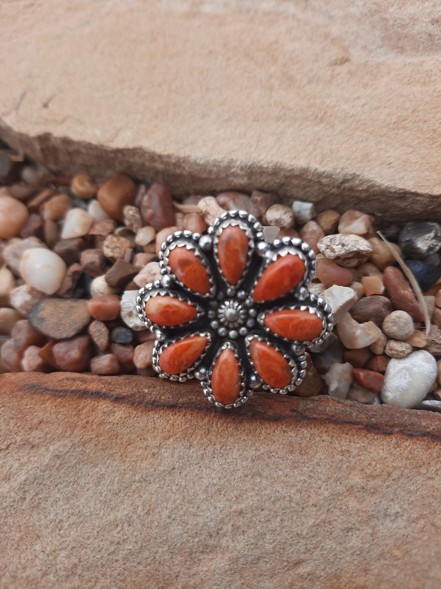 Apple Coral Adjustable Ring