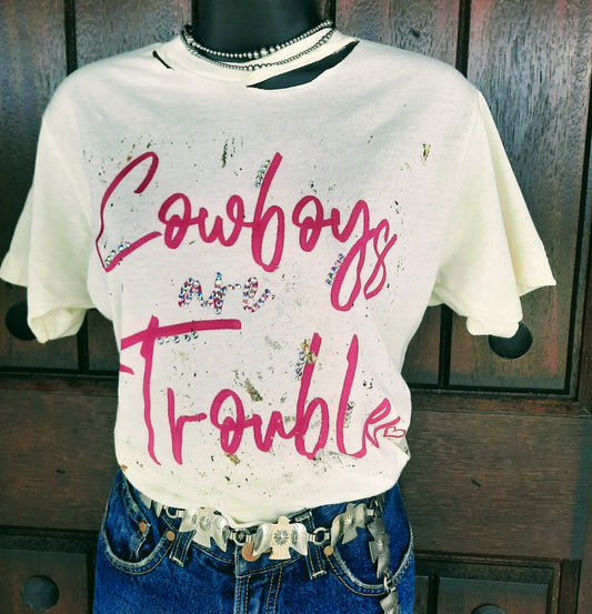 COWBOYS are TROUBLE - PINK