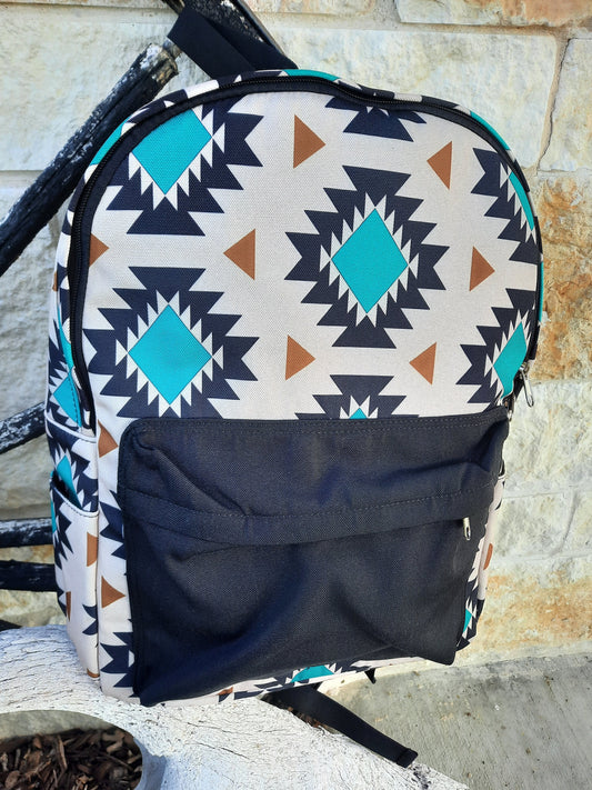 Turquoise Aztec Backpack