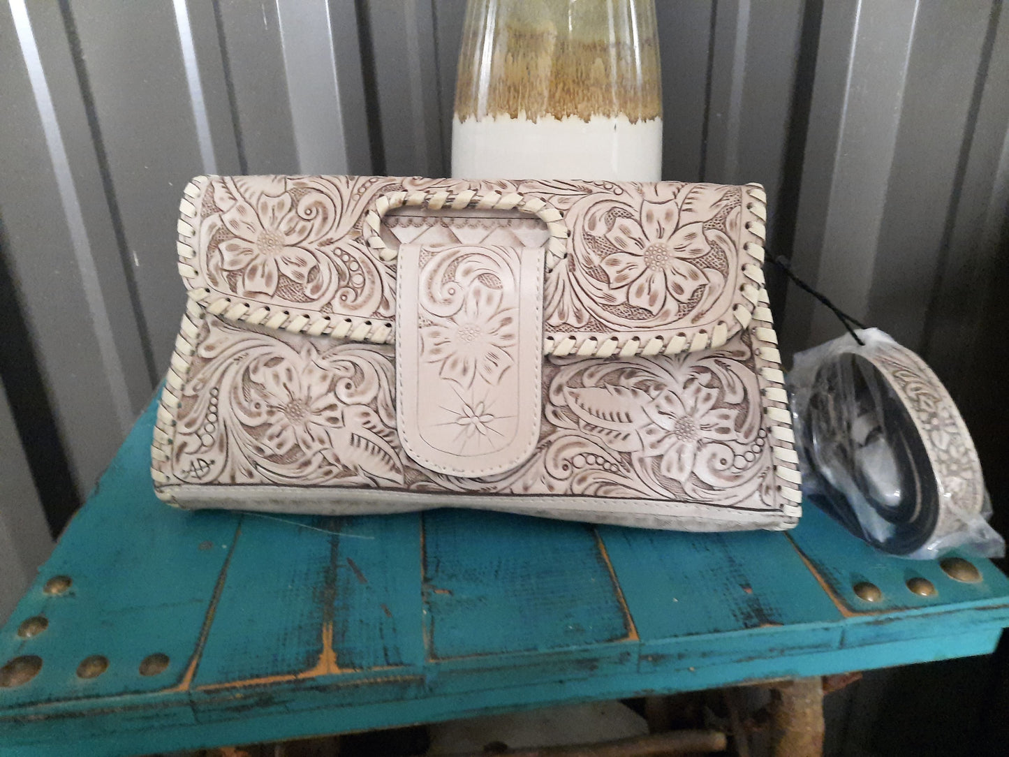 Mesa Tooled leather Crossbody Bag