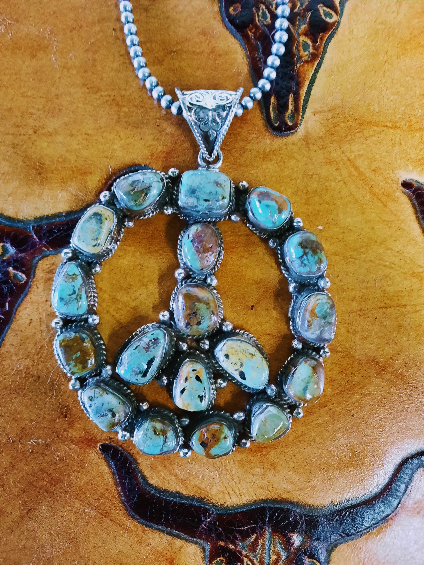 PEACE Turquoise Pendent