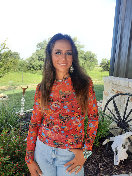 Red Bronc Mesh top