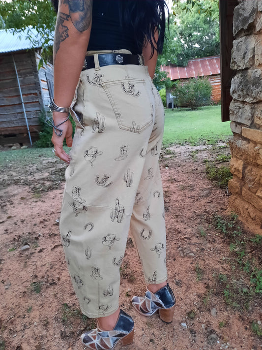Western Barrel Pants