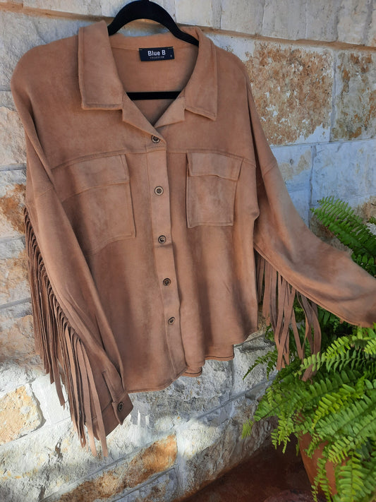 Deadwood suede top
