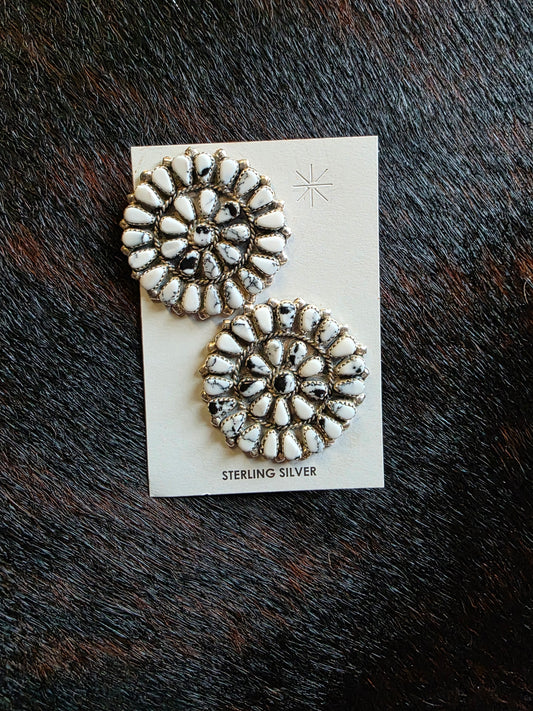 White Buffalo Cluster Earrings