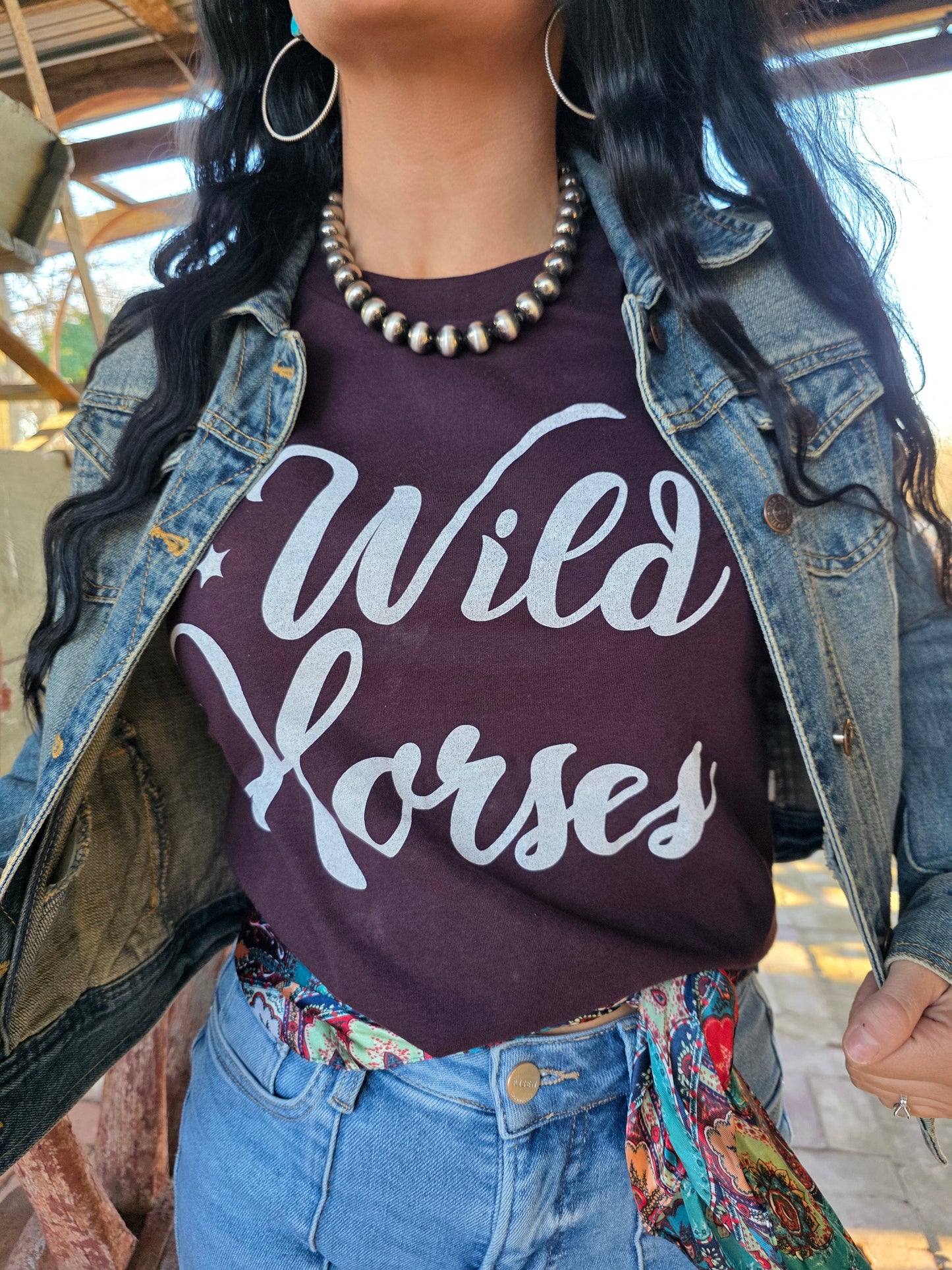 Wild Horses Deep Red Tee