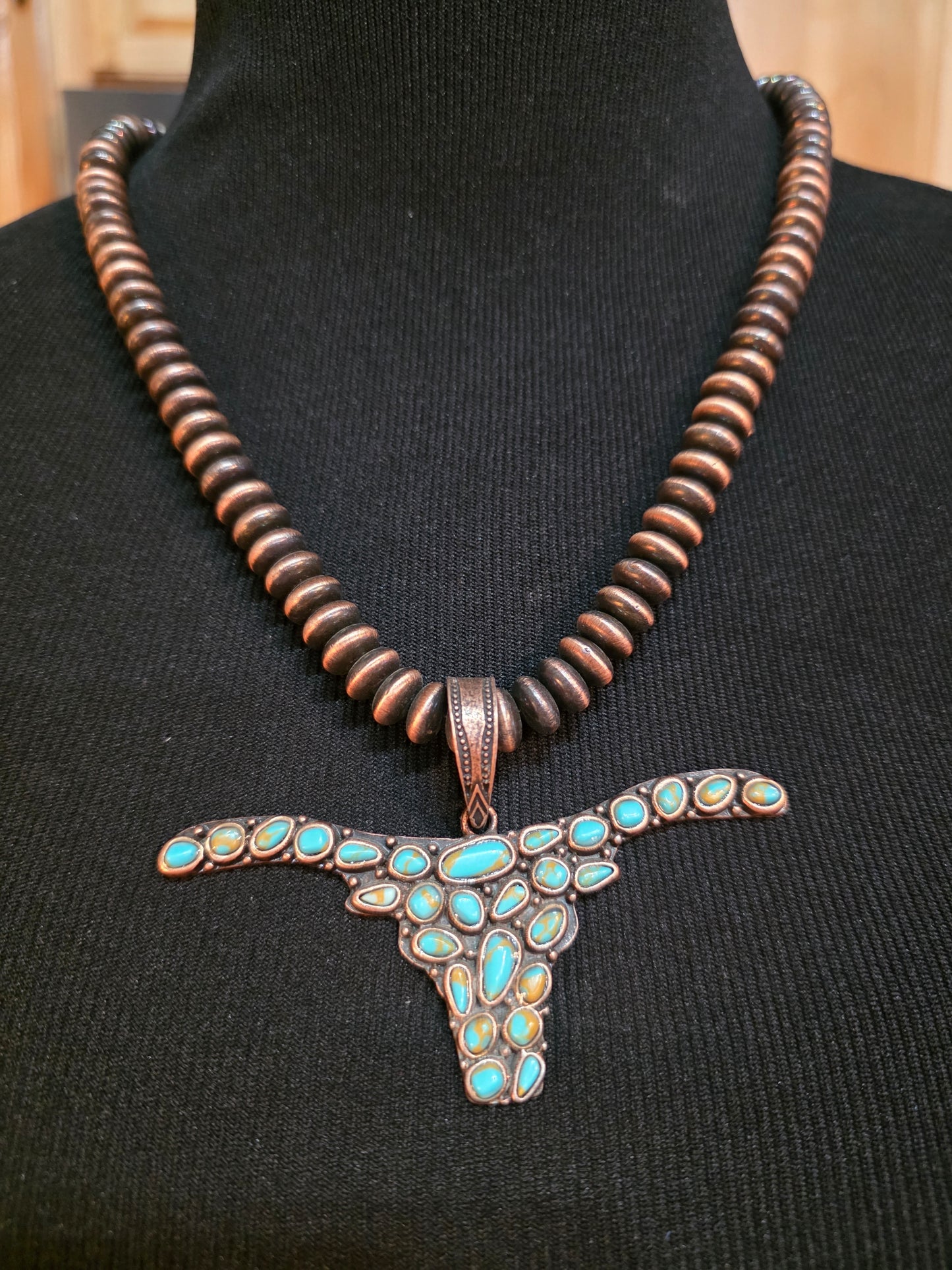 Turquoise Longhorn necklace