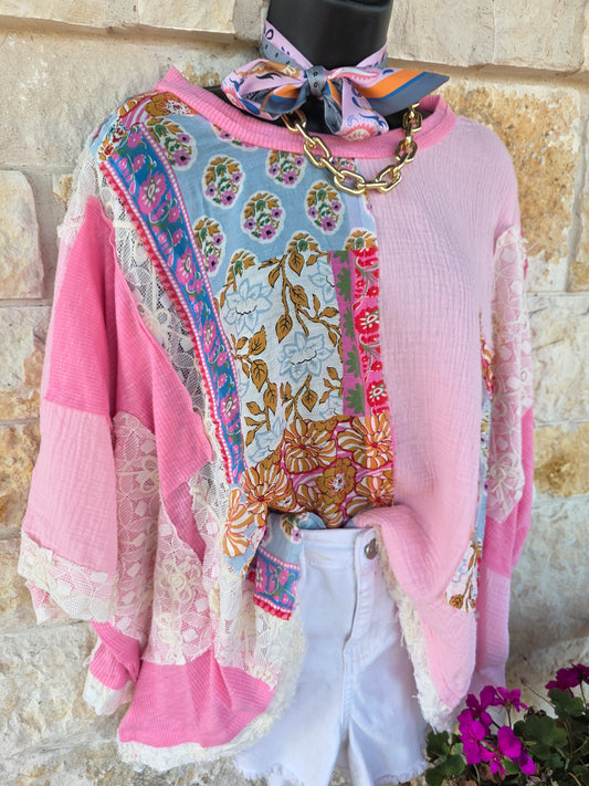 Boho Pink Top