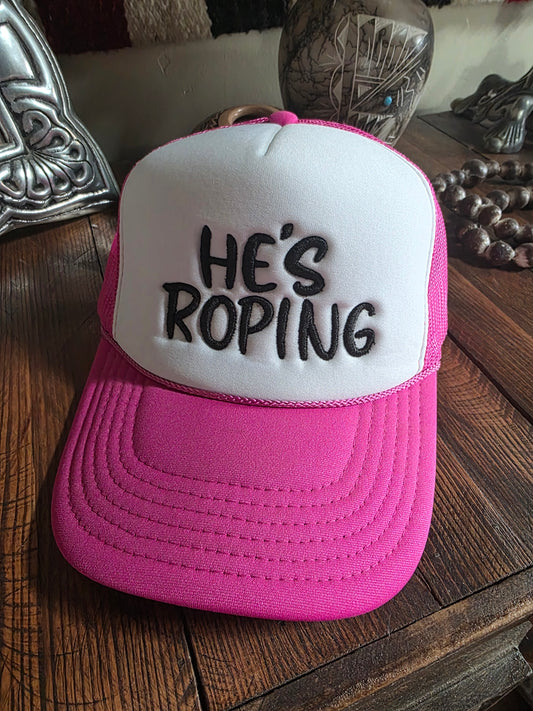 He's Roping Trucker cap